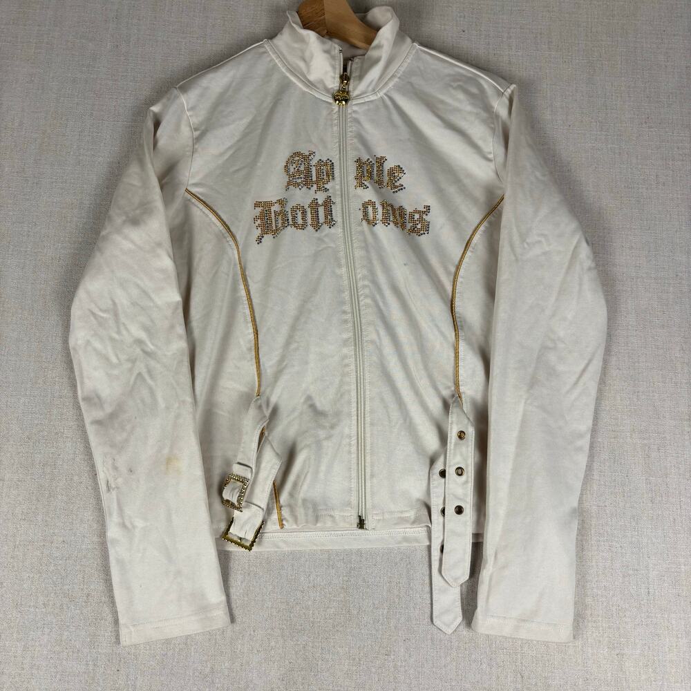Y2K Apple Bottoms Rhinestone Tracksuit Top Belt Detail XL
